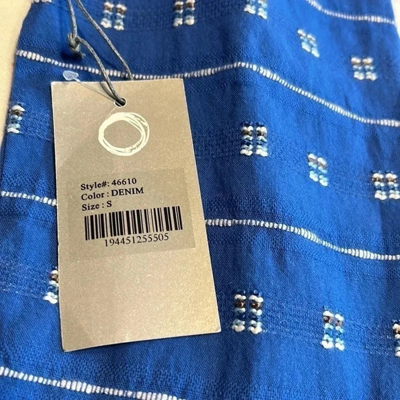 Habitat oversized PTP 20.5” shirt NWT,textured,embroidered,striped,hi-lo. - Picture 15 of 17